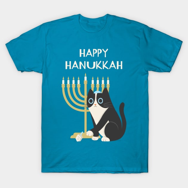 Happy Hanukkah Kitty cat T-Shirt by Sephardic Balabusta